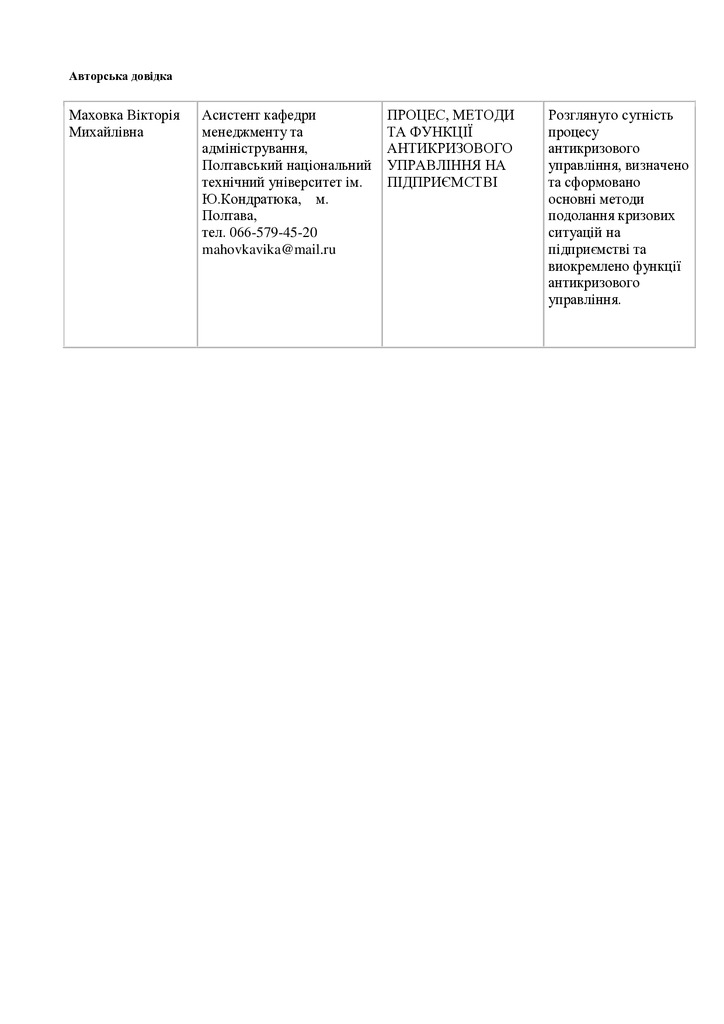 Стаття Маховка В